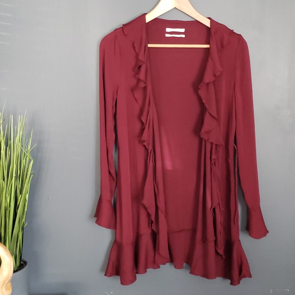Red cardigan